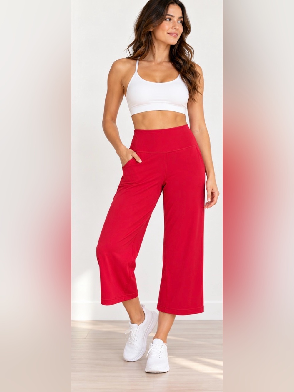 Lululemon Align Wide-Leg Super-High-Rise Crop 23” Red Size 4